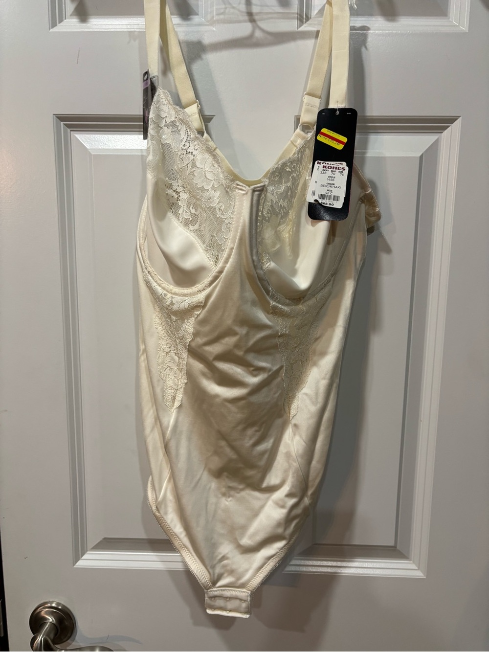 Silky Lace-Trim Ivory Bodysuit